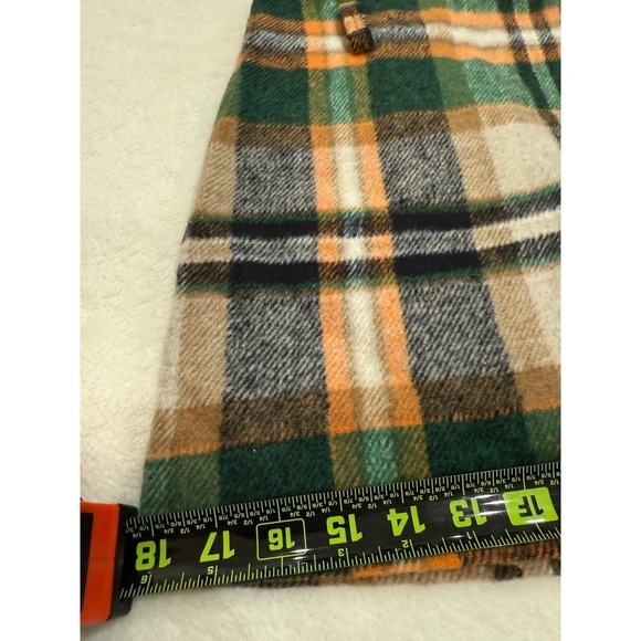 Meglio Cosi Green Orange Plaid Mini Skirt Made in Italy Size S 26ART1474 - Picture 8 of 9